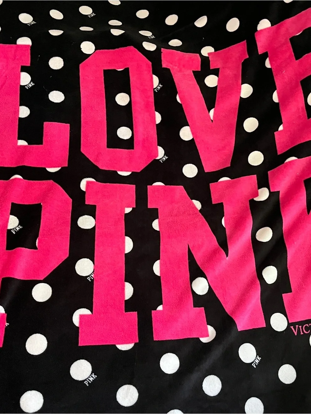 Super Rare HTF Pink Victoria’s Secret 2011 Love Pink fleece blanket